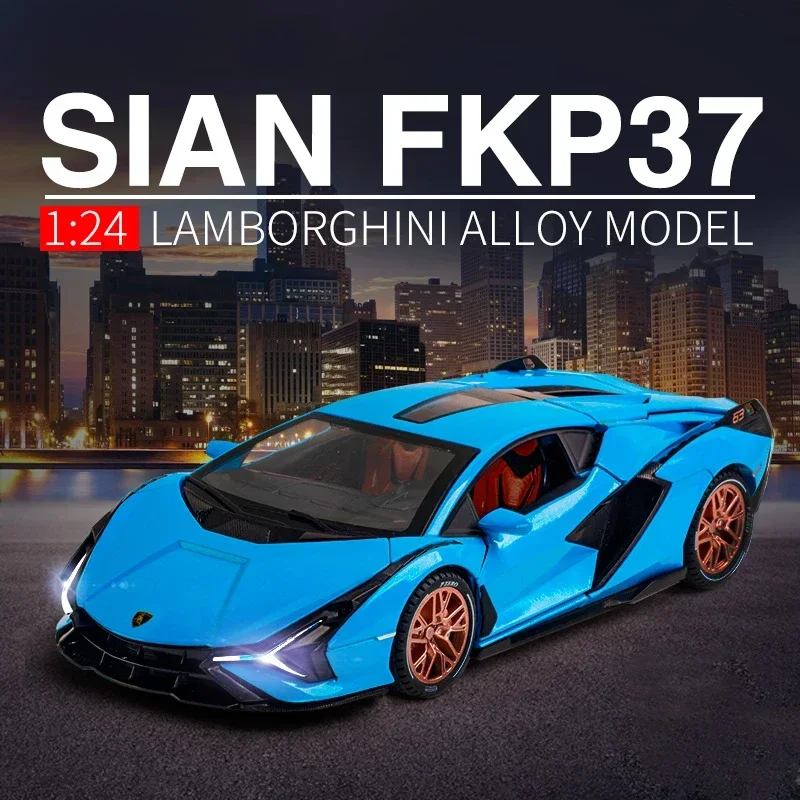 SIAN FKP 37 Model Toy Car 1/24 Alloy DieCast Simulation Sound Light Pull Back Collection Toys Vehicle Gifts