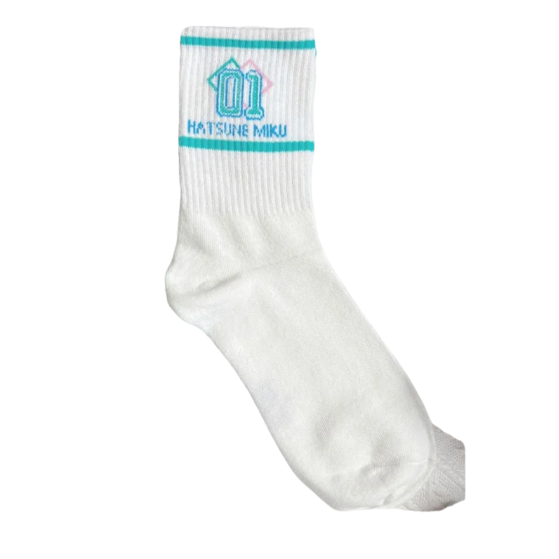 Kawaii Hatsune Miku mid-calf socks cartoon animation peripheral comfortable versatile lightweight breathable sports cotton socks