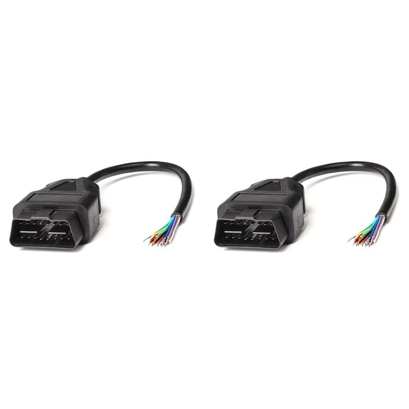 Best-Selling 2X 16 Pin Car Diagnostic Interface Tool Adapter OBD 2 OBD2 16Pin Male Connector To Extension Opening Cable To