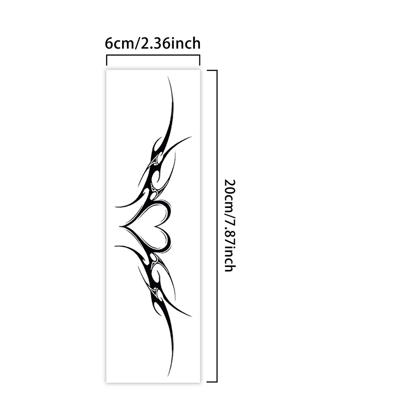 1Pc Heart Succubus 1Pc Waterproof Temporary Tattoo Stickers, Long-lasting Waterproof for One to Two Weeks, For Arm, Leg.