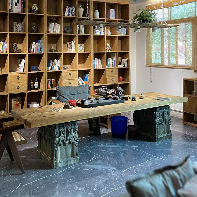 room 3 meters solid wood large board Kung fu Office meeting guests