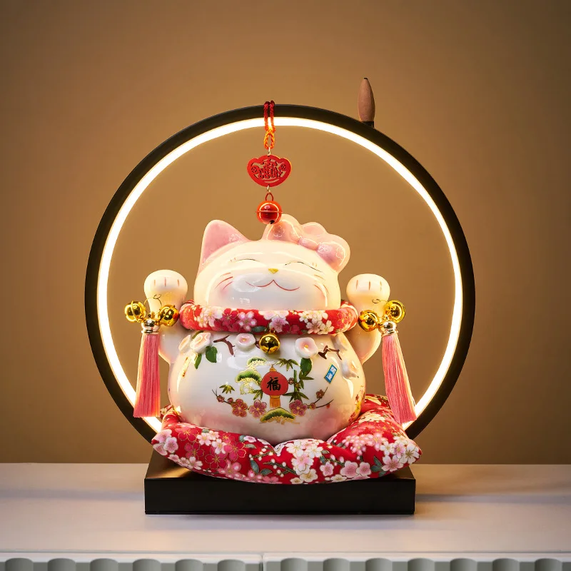 Festive Lucky Cat Decoration Creative Home Living Room TV Cabinet Porch Desktop Decoration New House Moving and Opening