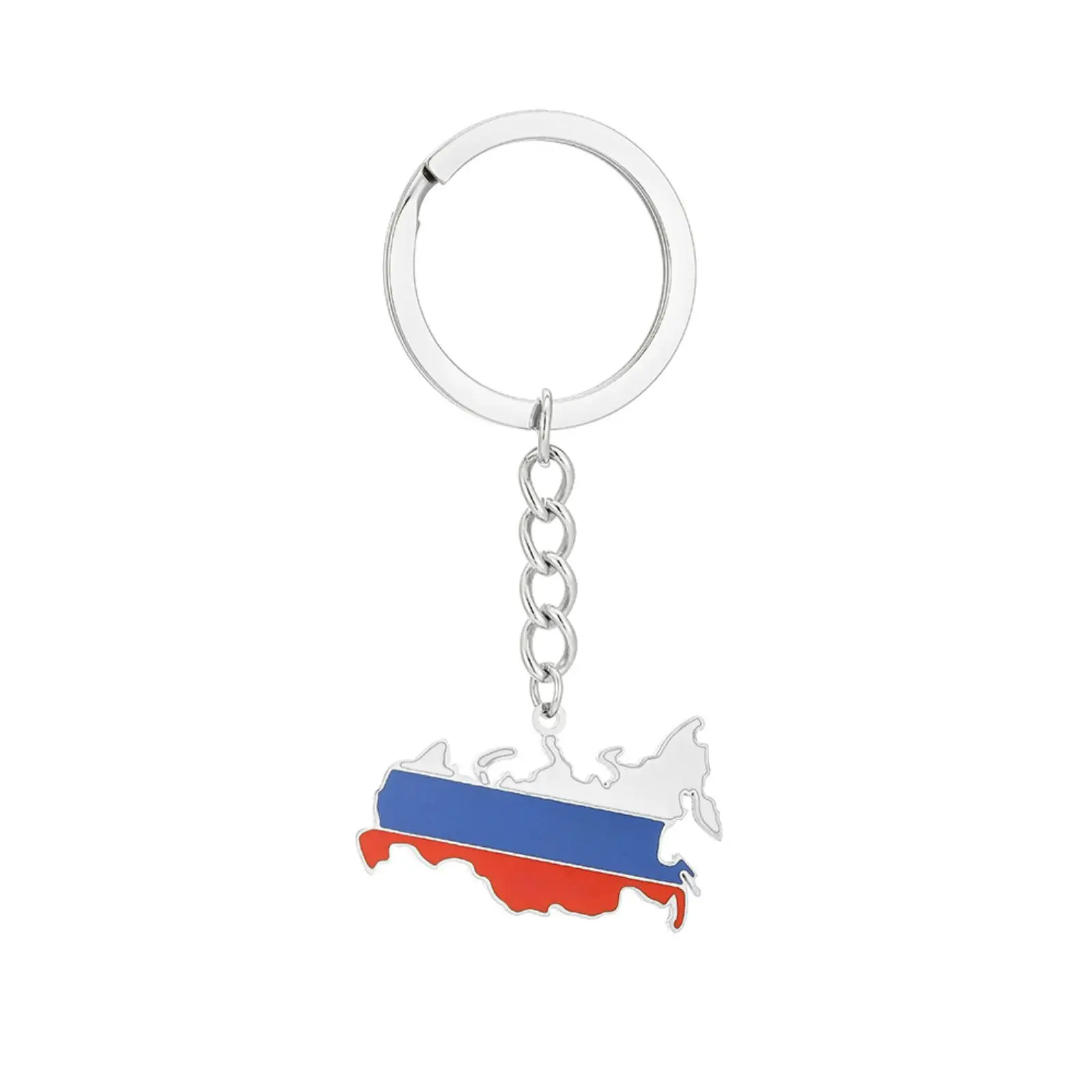 Russland-Kartenflaggen-Anhänger Schlüsselanhänger Edelstahl-Schmuck Schlüsselring Reisesouvenir Geschenk für Männer und Frauen – Detail 2