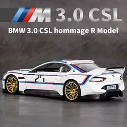 1:24 BMW CSL Alloy Track Racing Car Model Diecast Metal Toy Car Sports Model Simulation Sound and Light Collection Children Gift