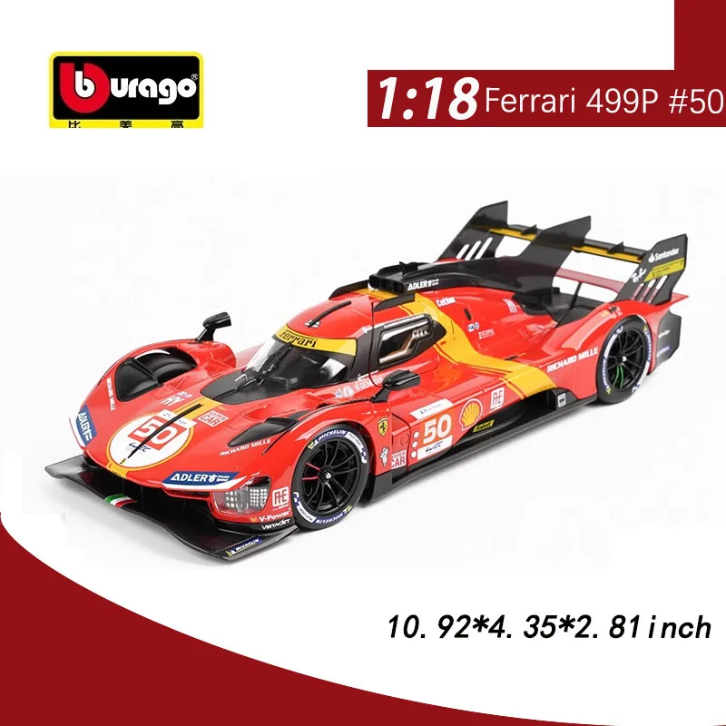 

Bburago 1:18 24 HEURES DU MANS Champion Car Ferrari 499P #50 #51 Alloy Racing Car Model Collection Die-cast Model Car Gift