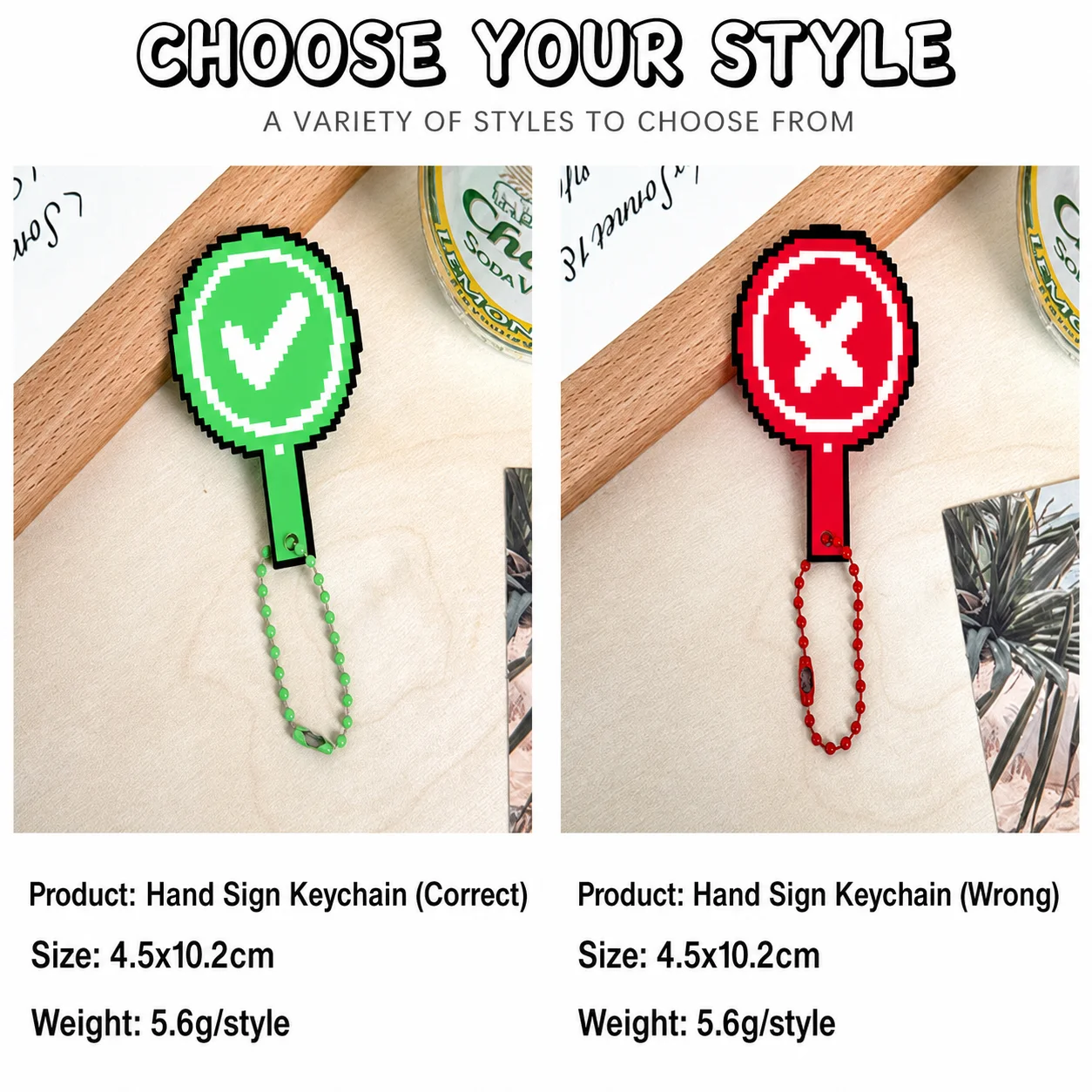Acrylic Keychain Fun Creative Key Chain Right Wrong Sign Keychain Decorative Pixel Keychain For Graduation Gift Bag Accessory