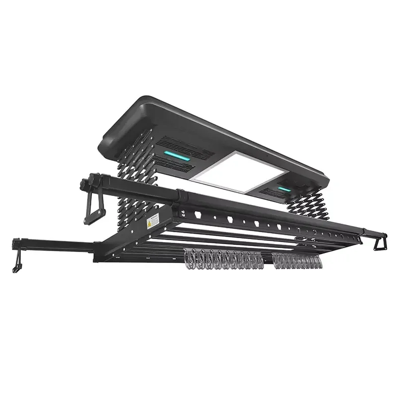 CE/SAA Folding Clothes Drying Rack Super Wind Power Retractable Space Saving Hanger Smart Electric Folding Hanger Rack