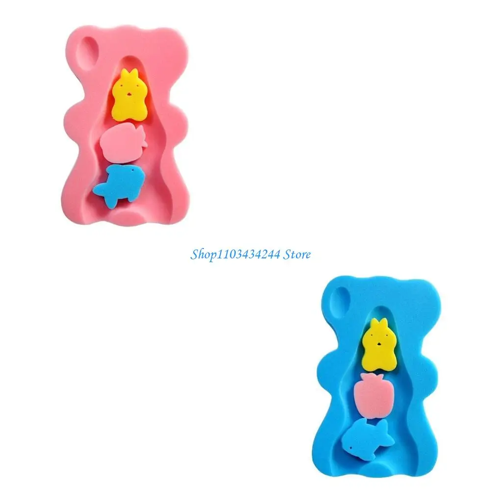Newborns Baby Bath Mat Fun and Secure Shower Pad Cushion Bathtub Sponge