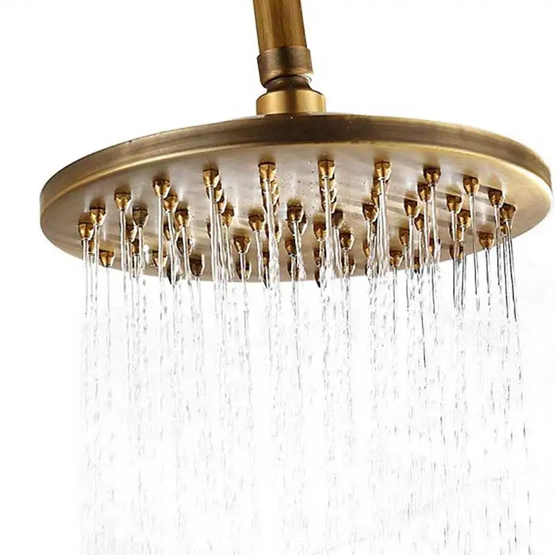 Antique Brass Finish Rain Shower Head 8 Inch Round Rainfall Showerhead