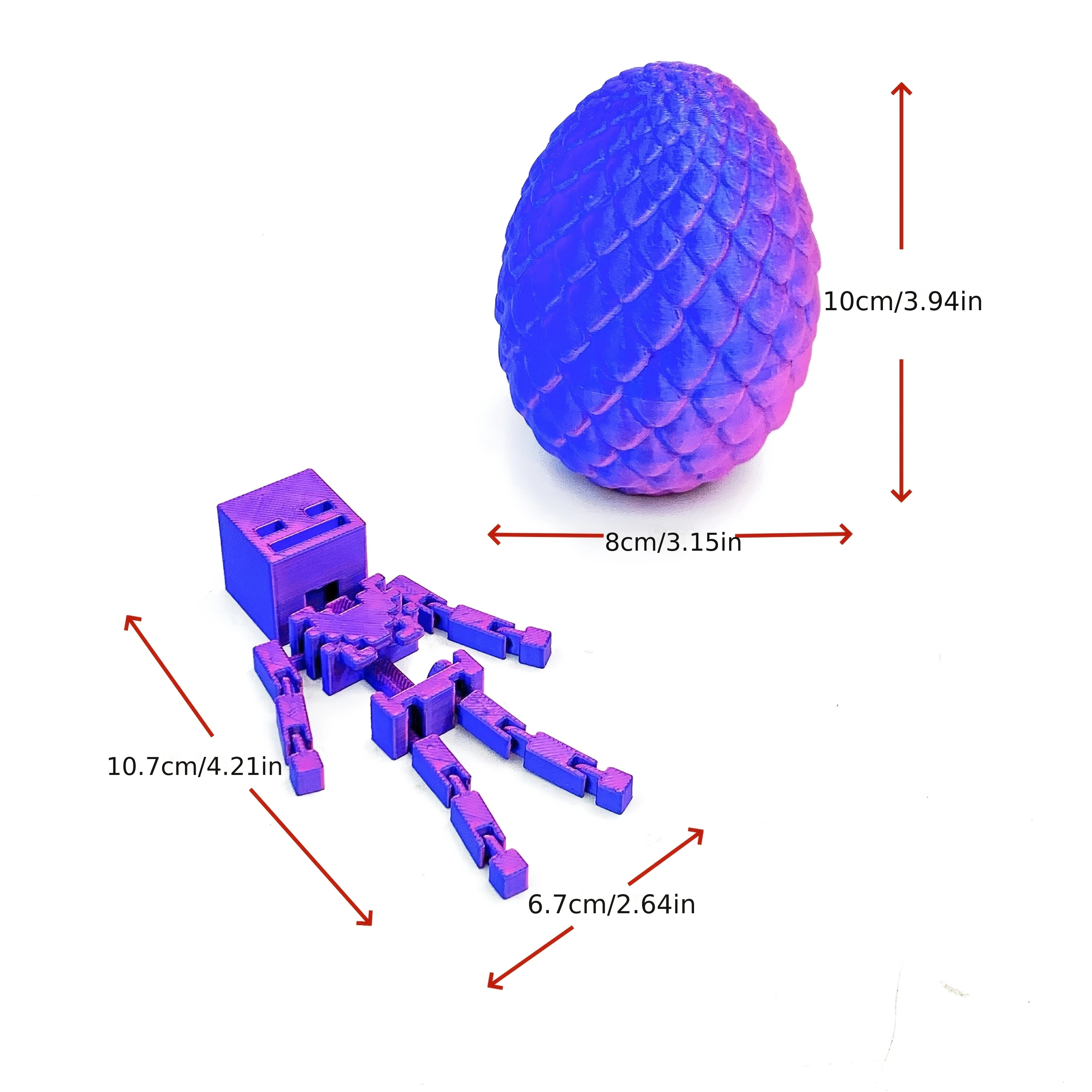 3D printed mechanical square headed robot with crystal egg technology, perfect for home desktop decoration and Christmas gifts