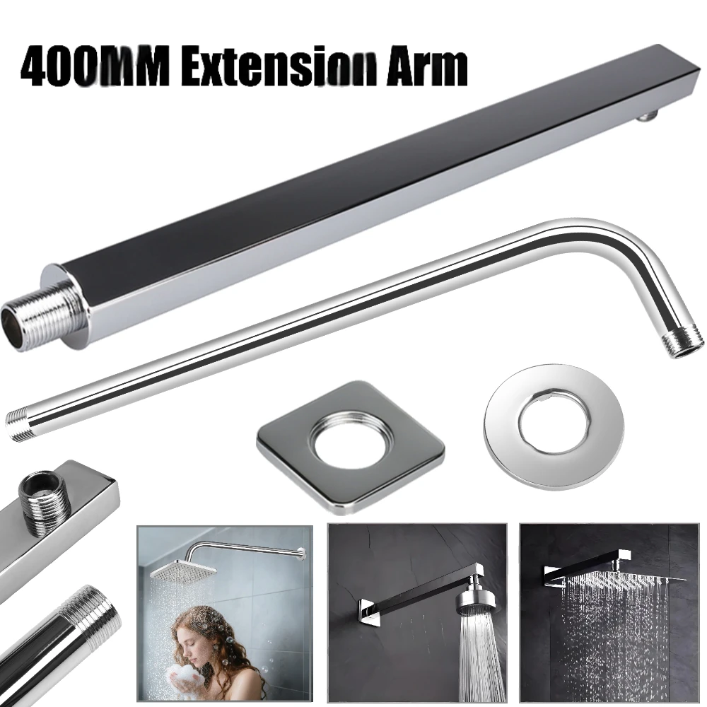 

Shower Arm G1/2 Shower Arm Square Stainless Steel 30CM 40CM Wall Mounted Rain Shower Extension Arm Bathroom Accessories