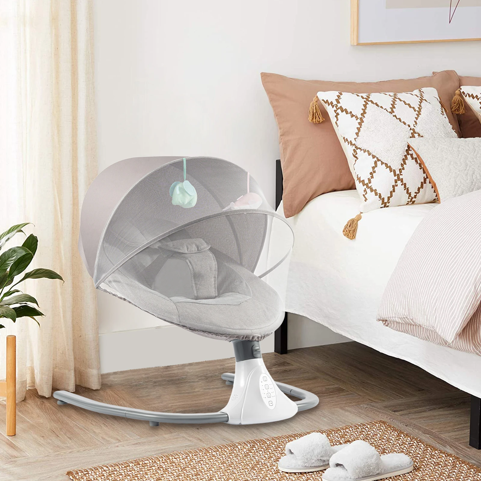 Berceau électrique pour bébé, chaise à bascule automatique pour nouveau-né avec musique Bluetooth et