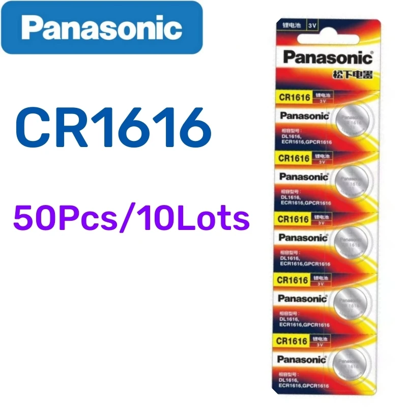 50pcs Original Panasonic CR1616 Lithium Battery DL1616 ECR1616 GPCR1616 CR 1616 Coin Cells Watch Toys Batteries