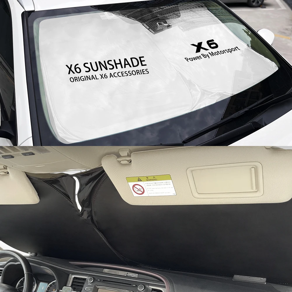 For BMW X5 X6 G05 G06 F15 F16 E70 E71 E53 E72 Anti-UV Car Front Windshield Cover Foldable Sunshade Auto Interior Accessories