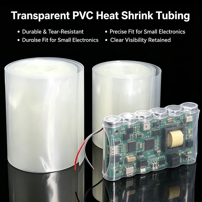 1~10M  Width 160~260mm PVC Heat Shrink Tube 18650 Lipo Battery Pack Cable Sleeve Lithium Insulated Film Wrap Case Protection
