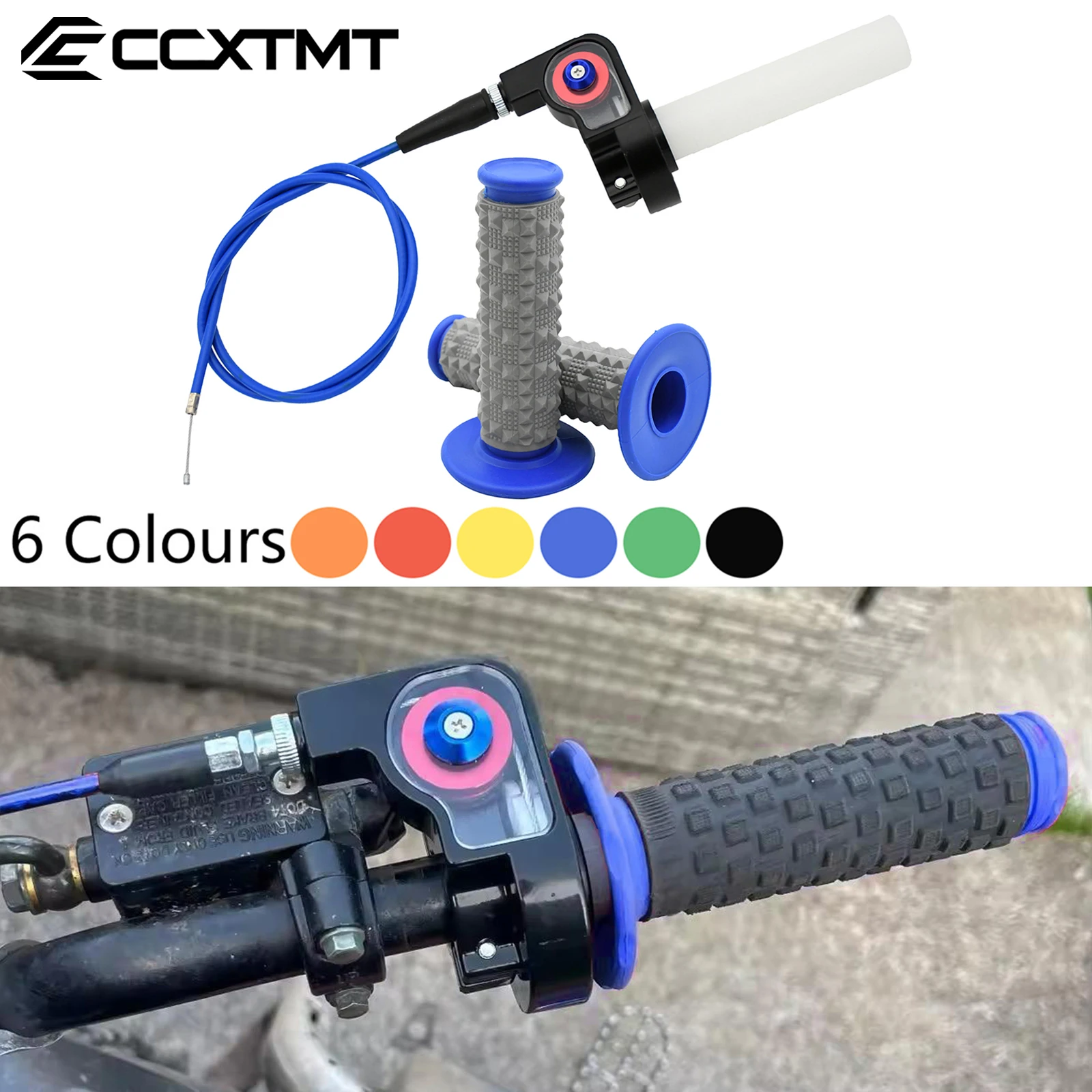 Empuñaduras de acelerador de Gas de giro rápido para motocicleta, 22mm, Cable de acelerador de 980mm para Honda Yamaha Kawasaki Suzuki KTM ATV