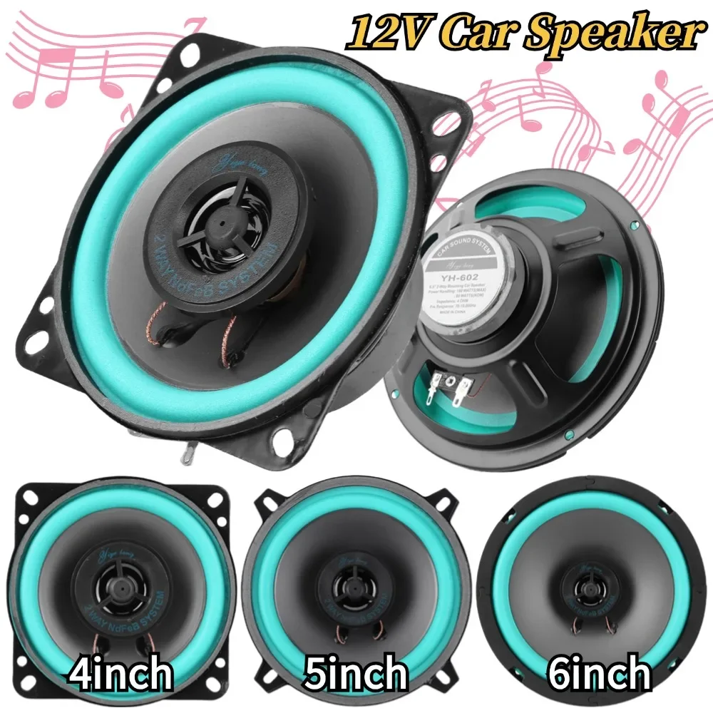 4/5/6.5 Inch Car Speakers Coaxial Subwoofer 100W/160W, Universal Automotive Audio Full Range Frequency Stereo Speaker