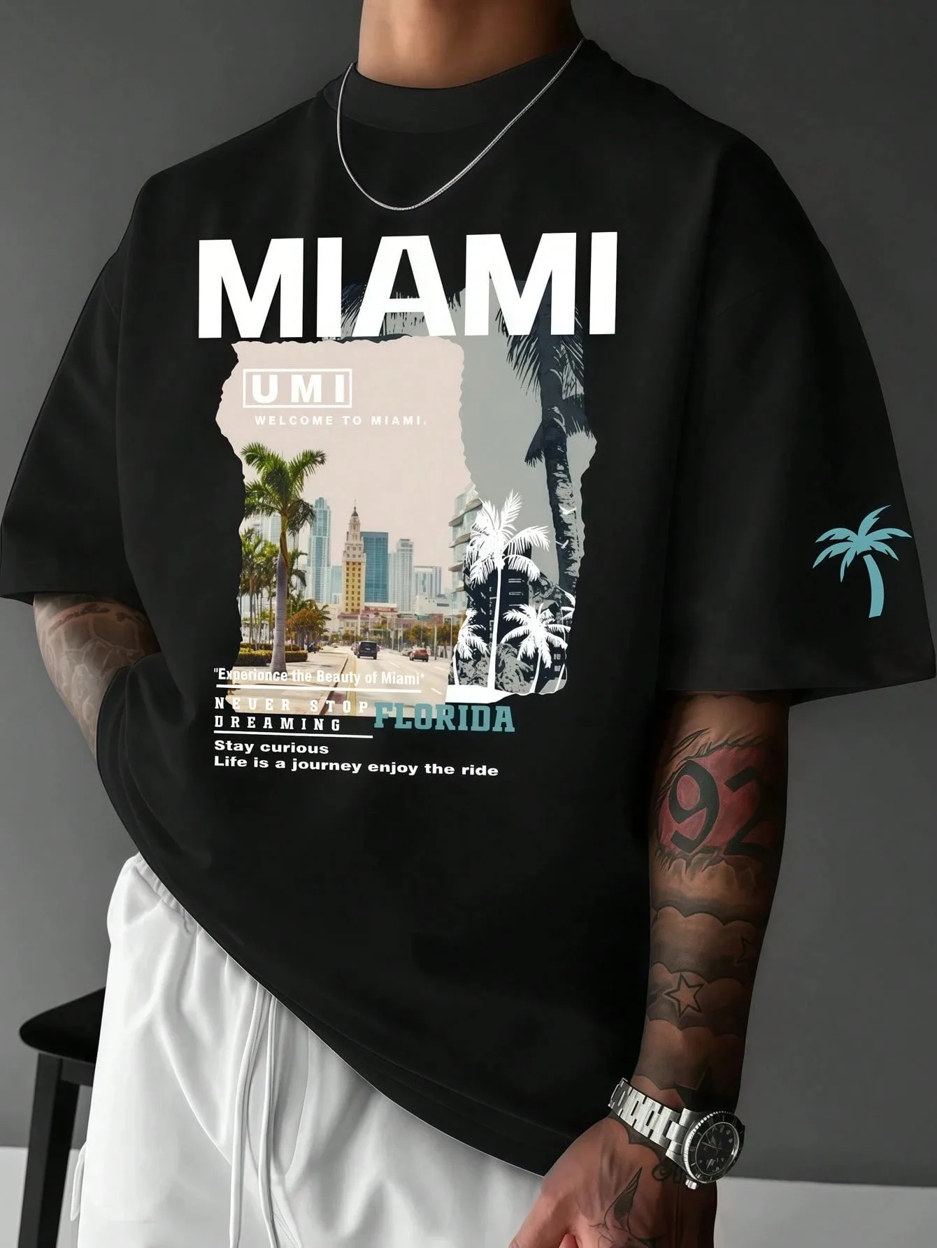 2026 New MIAMI Family Matching Oversized Unisex Streetwear T Shirt Miami Florida Palm City View Graphic Cotton Tee