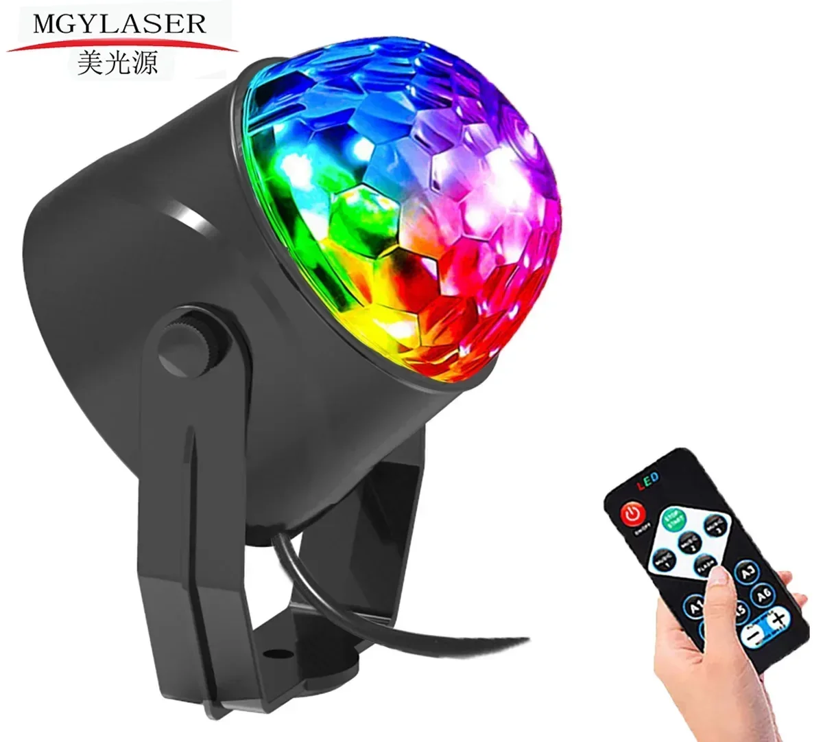 90-240V Remote Control LED Small Magic Ball USB Mini Crystal Magic Ball Light Colorful Rotating Stage Laser Light KTV Stagelight