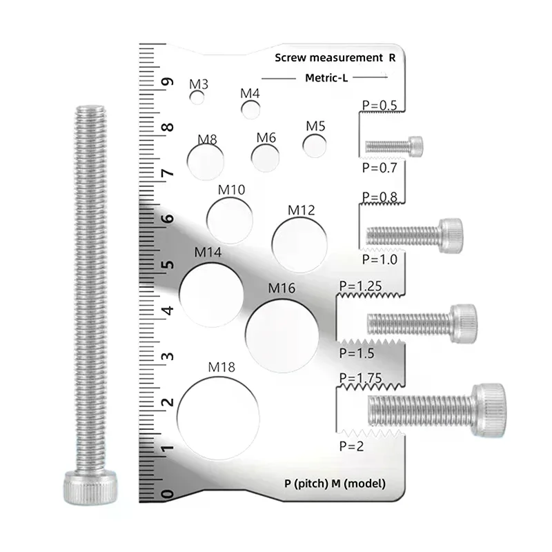 Thread Pitch Gauge Measurement Ruler For Screw Space Saving Measuring Gauge Tool For Bit Bolt Nut Screw Craft Industry And Home