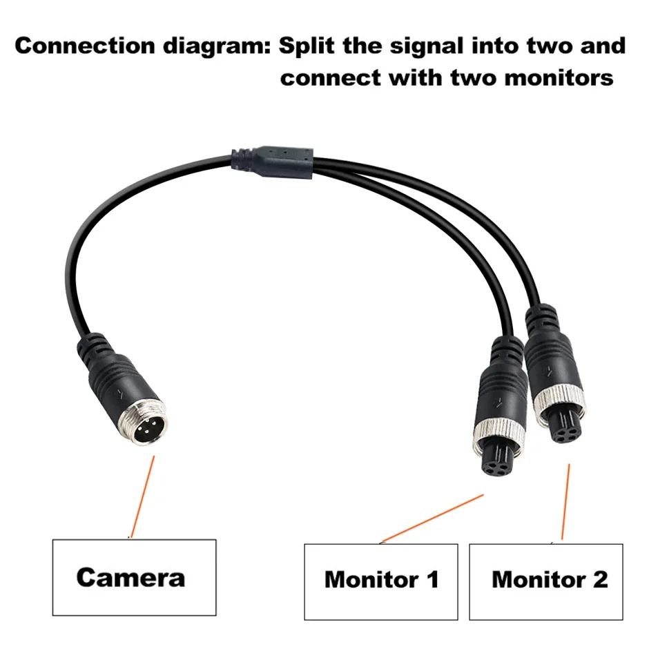 1 to 2 Y-Splitter Power 4Pin Aviation Head Male/Female Plug Extension Cable Adapter for CCTV Camera Connector Split Signal