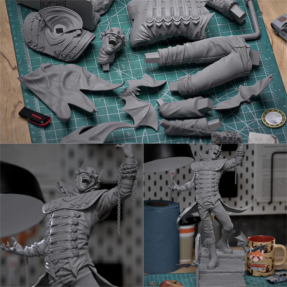 The Laughing Bat 3D Print The White Model Self-assembly DIY Coloring Figurines Mini Models Decoration Crafts