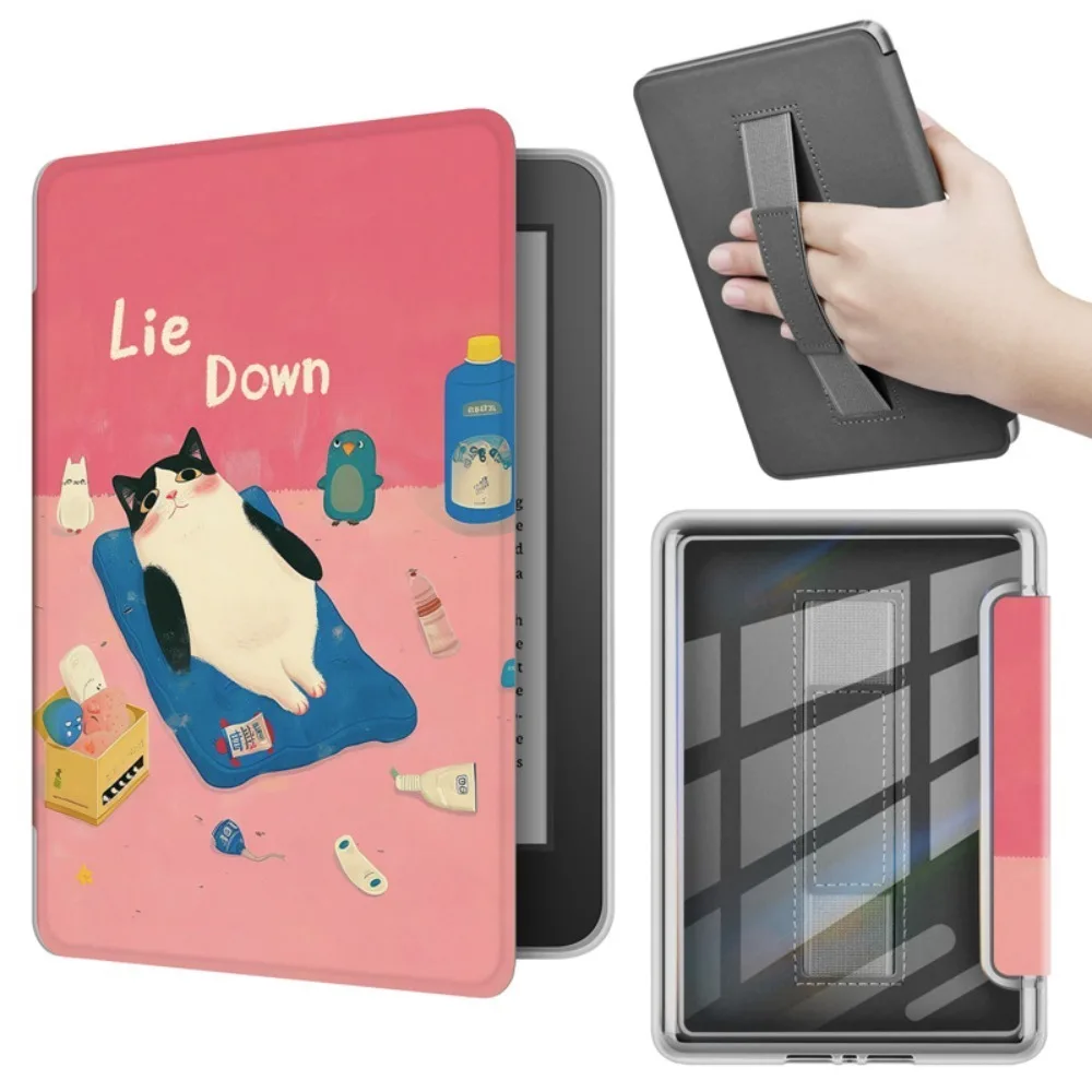 Hand Support 6 inch e-Reader Case Auto Wake/Sleep Shockproof Protective Shell Smart Leather for Kindle 2024/2022 11th Generation