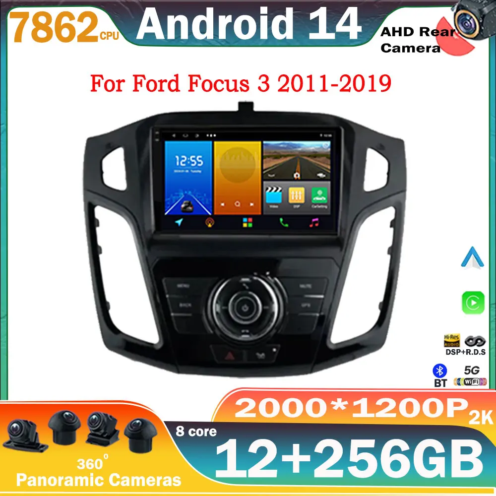 

Автомагнитола для Ford Focus 3 2011-2019, 2DIN, Android 14, DVD