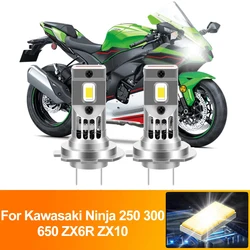 20000LM Motorcycle Headlight Bulbs 120W Super Bright Moto LED Lights 12V 6000K White For Kawasaki Ninja 250 300 650 ZX6R ZX10