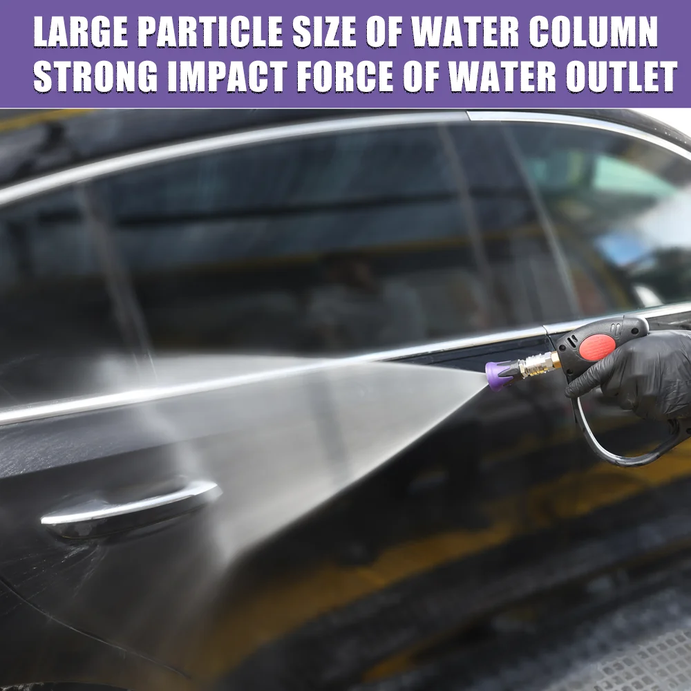 Fächerförmige Kratzschutz-Düse für Autowaschanlagen-Wasserpistole mit 1/4' Schnellanschluss und weicher Gummihülle mit 1,16mm Lochgravur – Detail 12