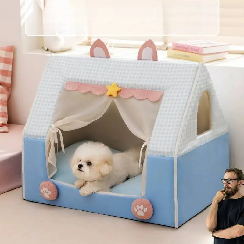 Queen Size Covered Dog Kennel Durable Unique Designer Luxury Dog Supplies House French Modern Camas Para Perros Dog Furniture