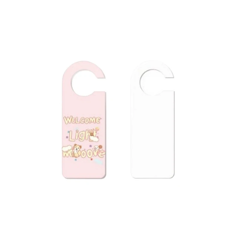5pcs Sublimation  Blank Acrylic Door Hanger DIY Heat Transfer Door Knob Sign Tag For DIY Customized Printing