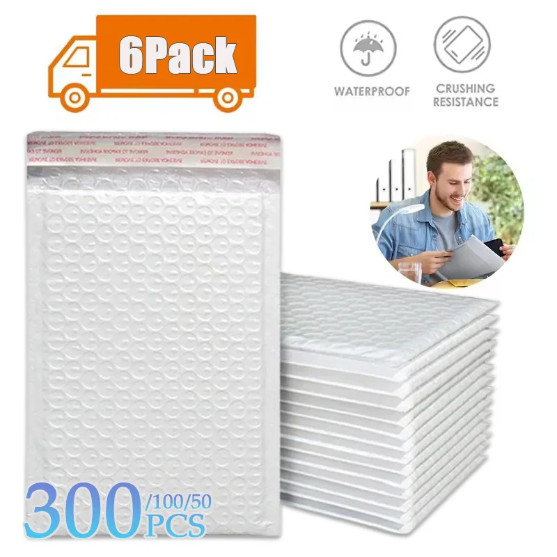 

50-300PCS Bubble Mailers White Padded Envelope for Packaging Mailing Self Seal Shipping Bags Bubble Envelope Delivery Package