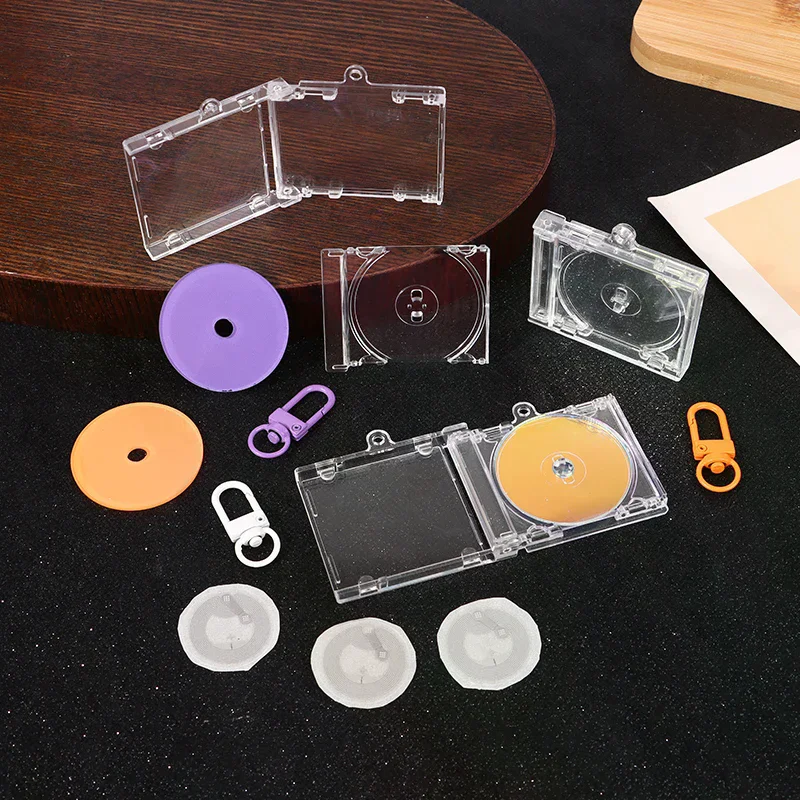 1pc Peripheral Memorial Album Pendant NFC Blank Mini CD Case Pendant DIY Keychain Backpack Charm Gift
