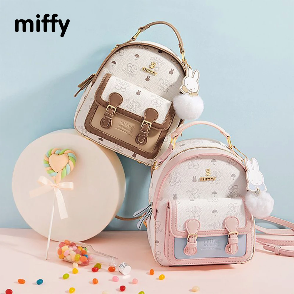 Kawaii Miffy Bunny Ladies Backpack Cartoon Cute Tote Everything Casual Storage Bag Birthday Toy Christmas Gift