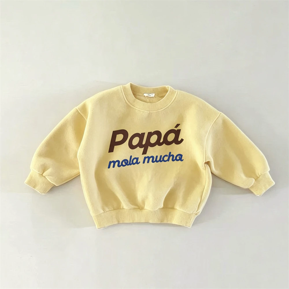 Letter Sweatshirts Kids Autumn Clothes Casual Fashion Hoodies Baby Boys Girls Lovely Tops Infant Loose Long-sleeved Pullovers