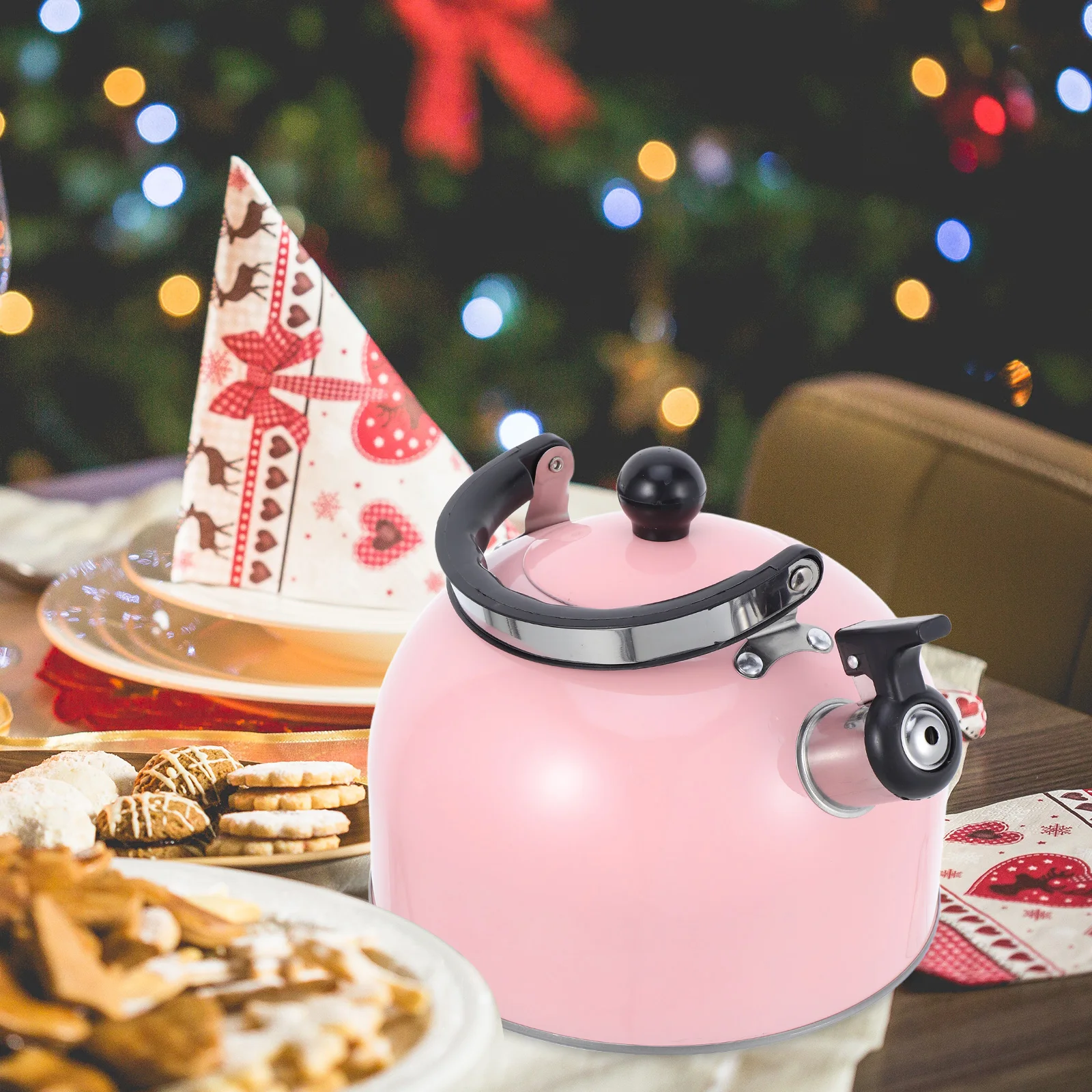 

Honking Teapot Stainless Steel Stovetop Kettle Folding Handle Whistling Safe Anti Scald Tea Kettle Non Electric Kitchen Bar