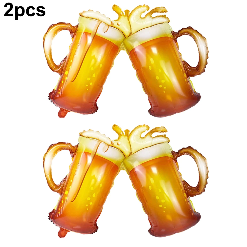 2pcs Beer Cup Foil Balloons Adult Boys Men Birthday Party Decor Beer Cheers Balloon for Beer Festival Bar Summer Party Decoratio