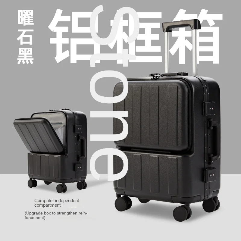 USB Women Rolling Luggage Spinner Men Multi-function Front Opening Suitcase Wheels Cabin Trolley