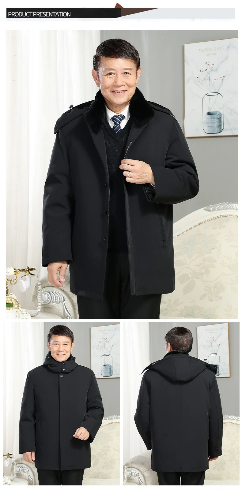 Warm New Style Men's Down Coats And Parkas Removable Inner Padding Puffer Jackets Winter Man White Goose Down Jacket HWY131588