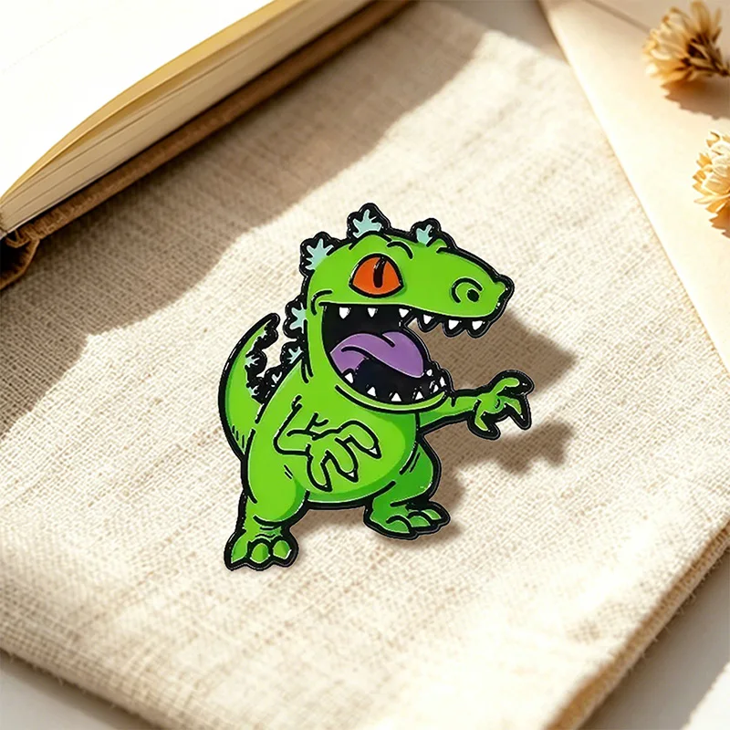 Funny Character Pins 4-style Enamel Metal Cartoon Boy Girl Dinosaur Pin On Bags Clothes Lapel Badge Fashion Accessories Gifts view 4