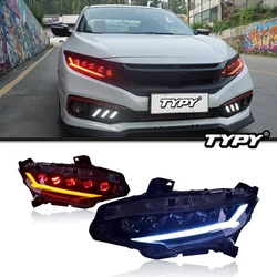 Car LED Lights Headlights Assembly For Honda Civic 10th Gen 2016-2022 Sedan Hatchback Head Lamps 5-Lens Dynamic DRL