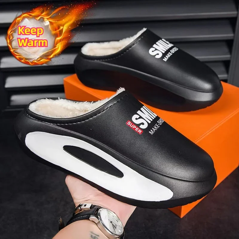 

Slippers Women Men Winter Warm Soft Plush Shoes EVA Non-slip Waterproof Slippers Indoor Outdoor Trendy Parent Child Slippers