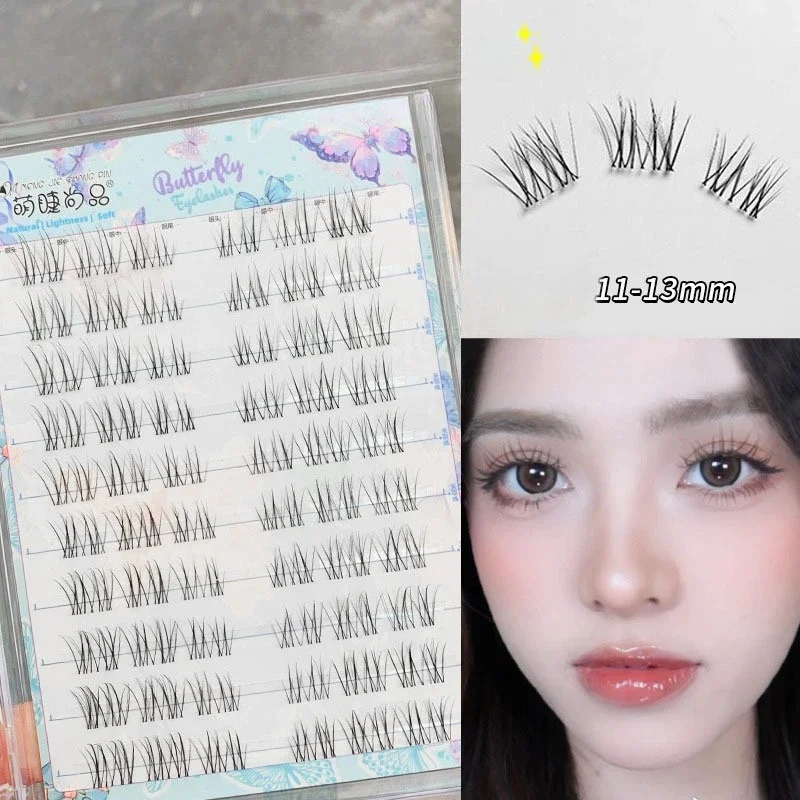 10 แถวสาวเกาหลีกลุ่มขนตาปลอมโปร่งใส Terrier 11-13 มม.ธรรมชาติเรียวปลอม Lashes Light อุปกรณ์แต่งหน้า