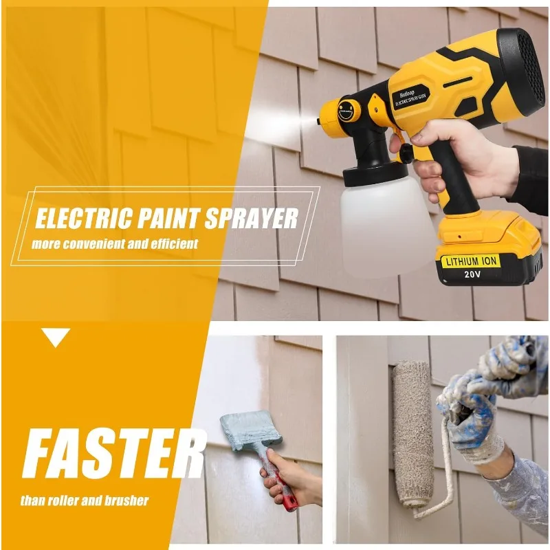 Cordless Paint Sprayer for 20V Battery (Battery NOT Included), Cordless Paint Sprayers for Home Interior and Exterior