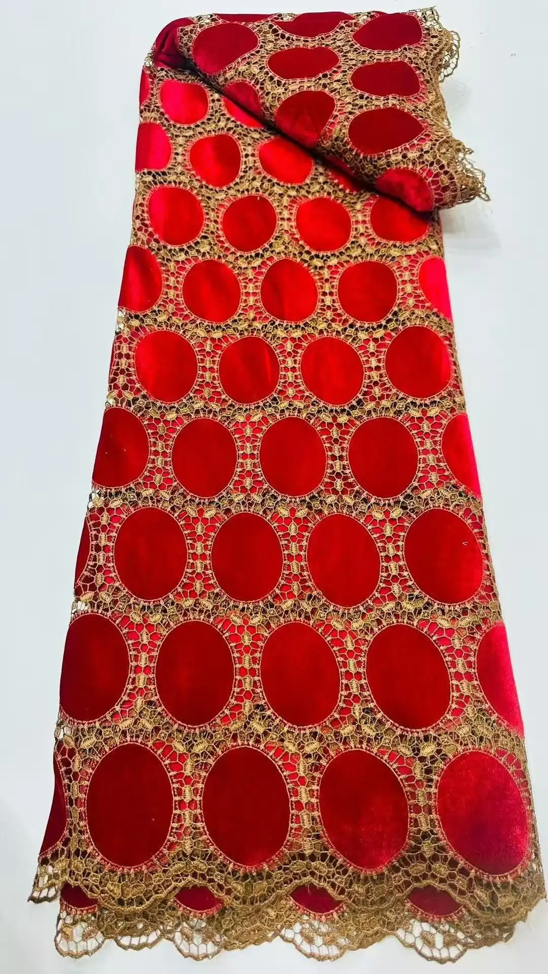 

African High-Quality Velvet Lace Fabric 2025 Style 5 Yards Nigerian French Velvet for Wedding Dress Party Sewing Cloth