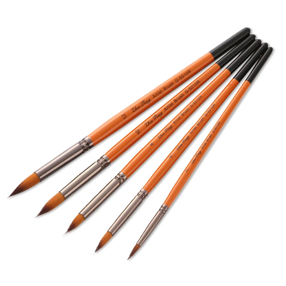 

5Pcs Paint Brushes Set High-Quality Nylon Bristles for Watercolor Oil Acrylic Gouache Face Painting Drawing Student Artist
