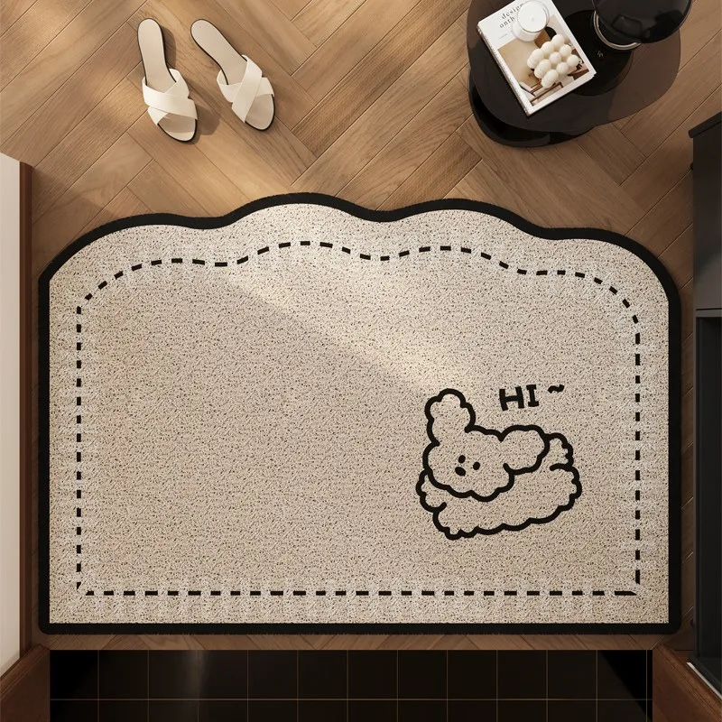 Entrance Doormat Welcome Rug Stain-resistant Wear-resistant Floor Mat Cartoon Puppy Carpet Minimalist Style Home Decoration Rugs