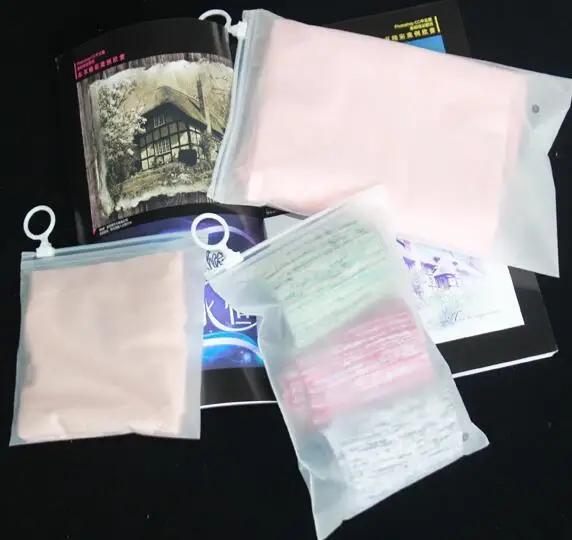 50pcs/lot 15x18cm Underwear Silk Stockings Packing Pocket Frosted Plastic Thickened Pull Ring Self Sealing Zipper Bag