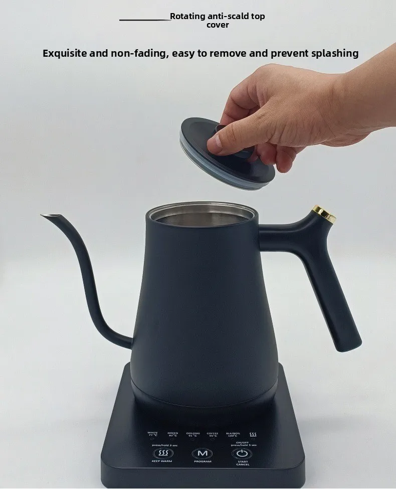 Precision Electric Gooseneck Kettle 0.8L Stainless Steel Digital Display for Hand Brewed Coffee Pour Over Water Boiler